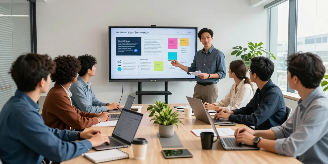 Digital marketing strategist Canada team collaborating in a modern office setting.