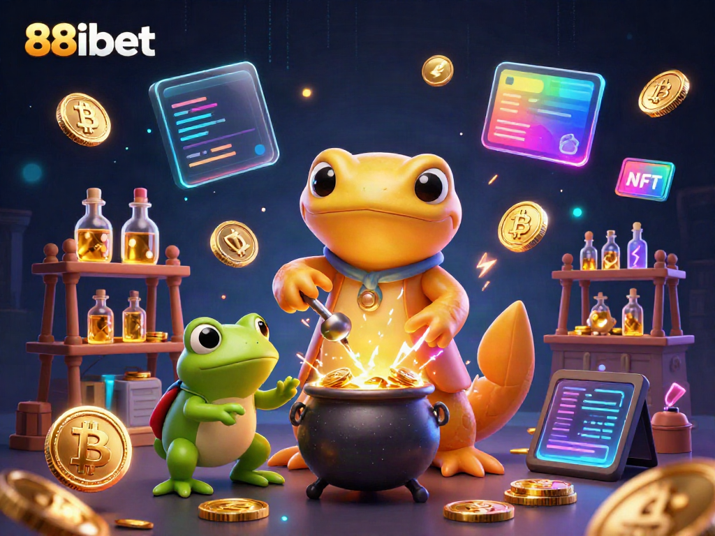 Experience winning moments at 88ibet with a vibrant alchemical casino scene depicting magical riches.