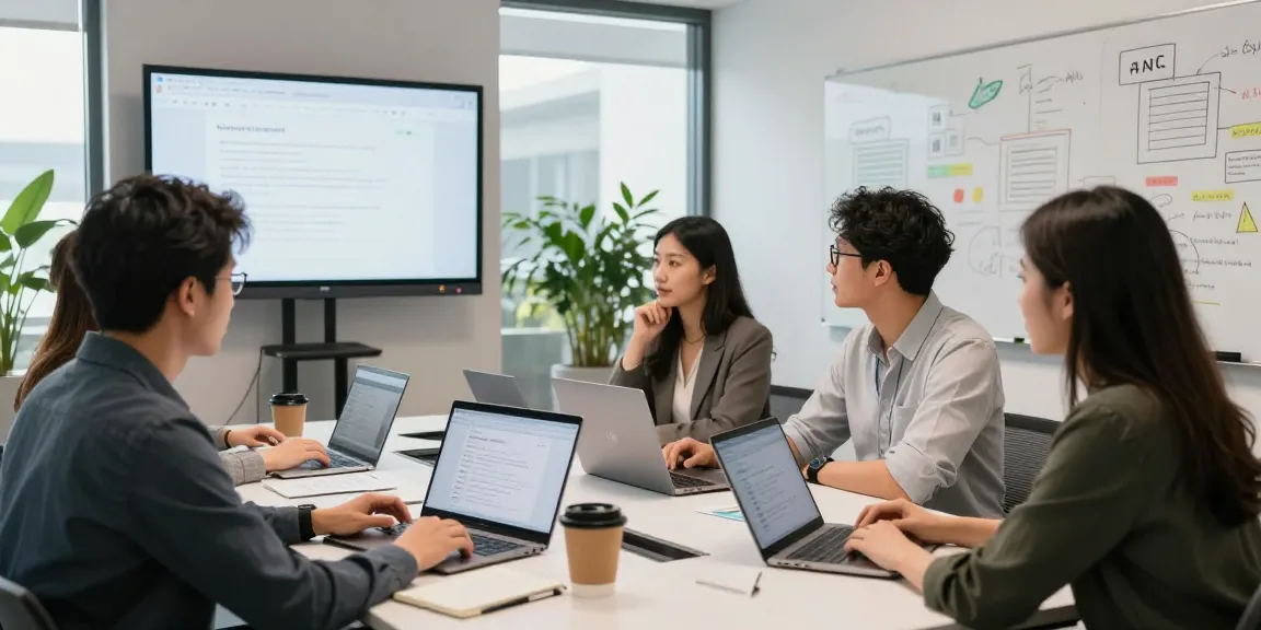 Team collaborating around table in a modern office, showcasing the WPS Official Website